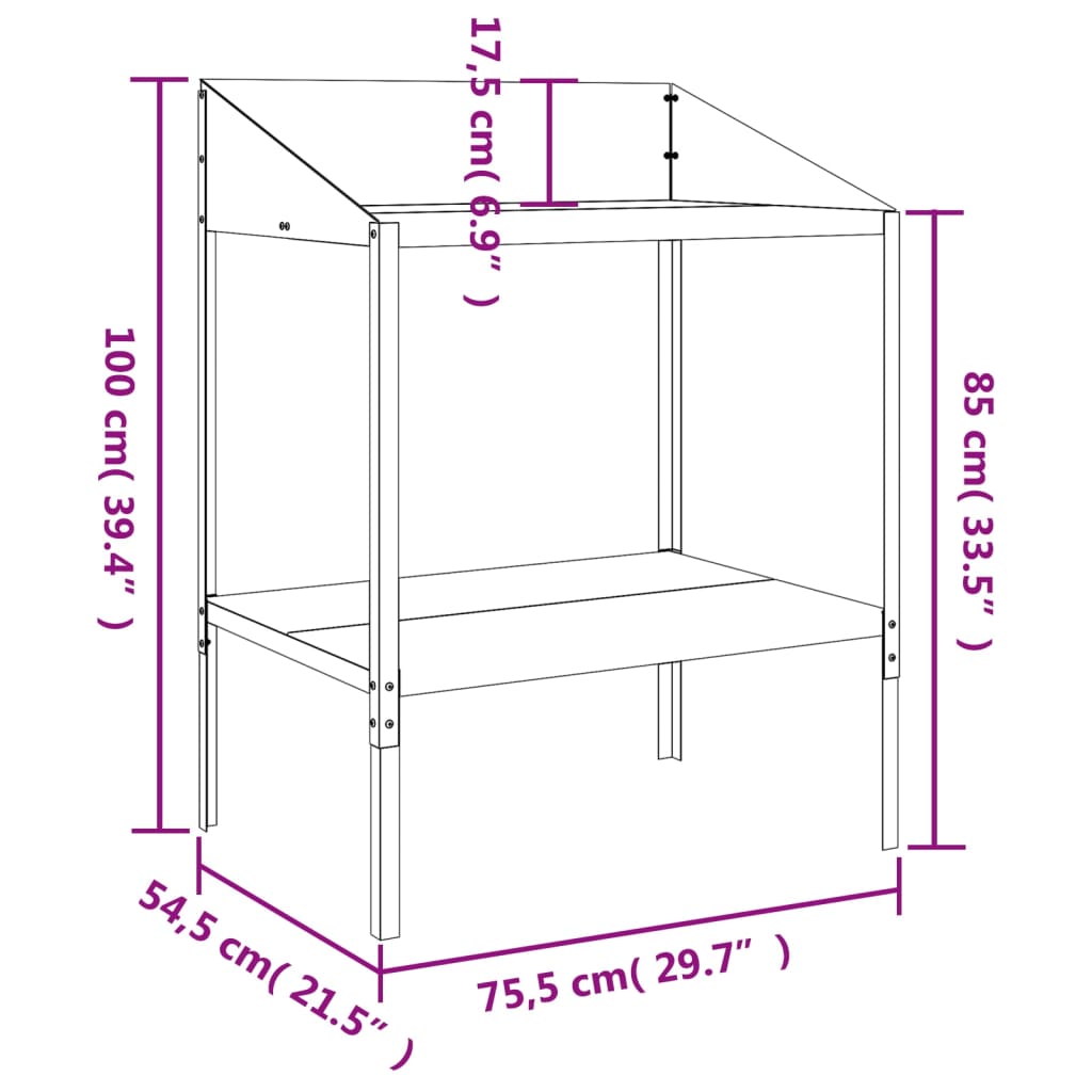 Pflanzenständer Anthrazit 56,5x54,5x100 cm Verzinkter Stahl