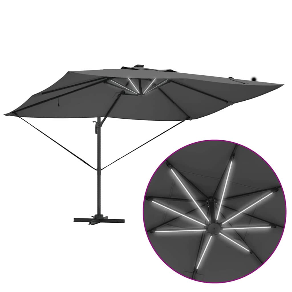 Sonnenschirm Sand 352 x 251 x 265 cm Polyester und Aluminium