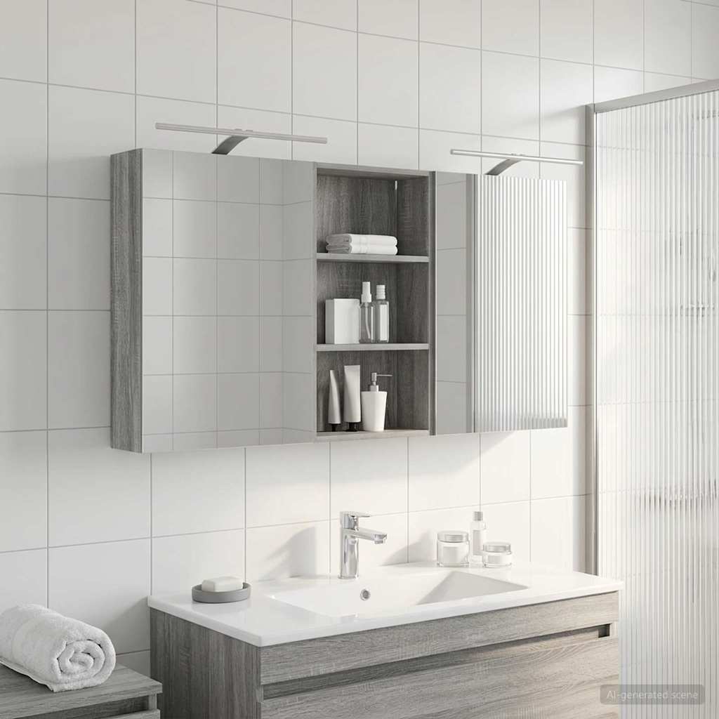 Badezimmerschrank-Set 3 pcs 80 x 10,5 x 50 cm Holzwerkstoff