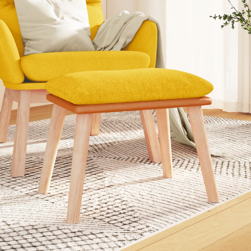Fußhocker Hellgrau 45x29,5x35 cm Stoff und Kunstleder