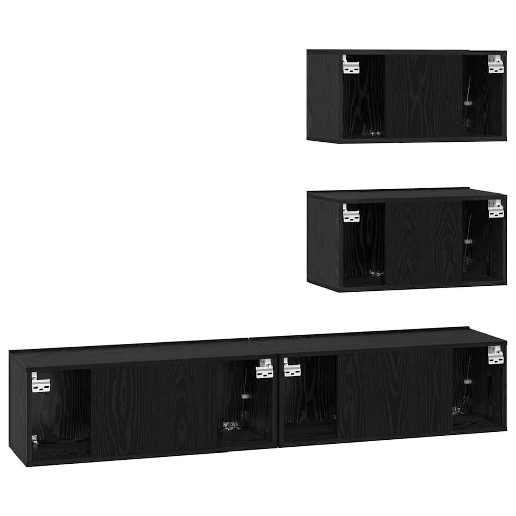 4-tlg. TV-Schrank-Set Weiß Holzwerkstoff