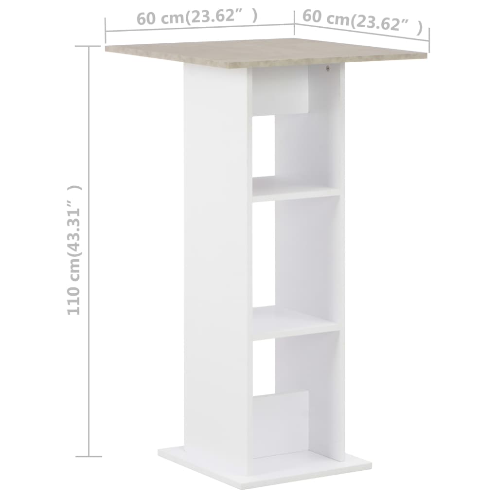 Bartisch Weiß 60x60x110 cm