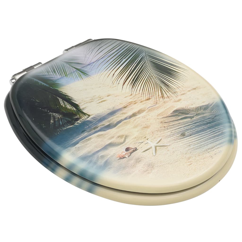 Toilettensitz MDF Deckel mit Absenkautomatik Design Weiß