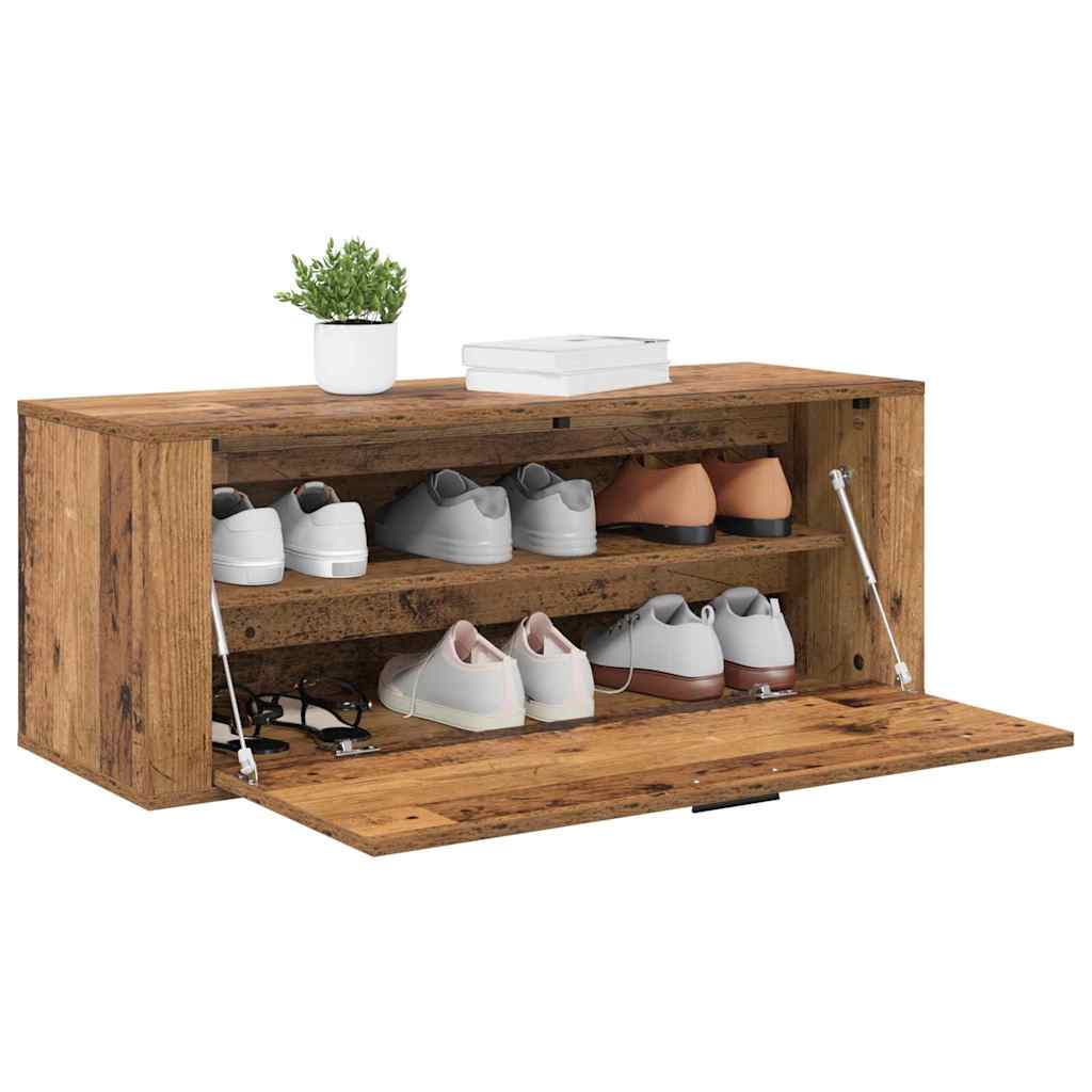 Wand-Schuhschrank Weiß 100x35x38 cm Holzwerkstoff