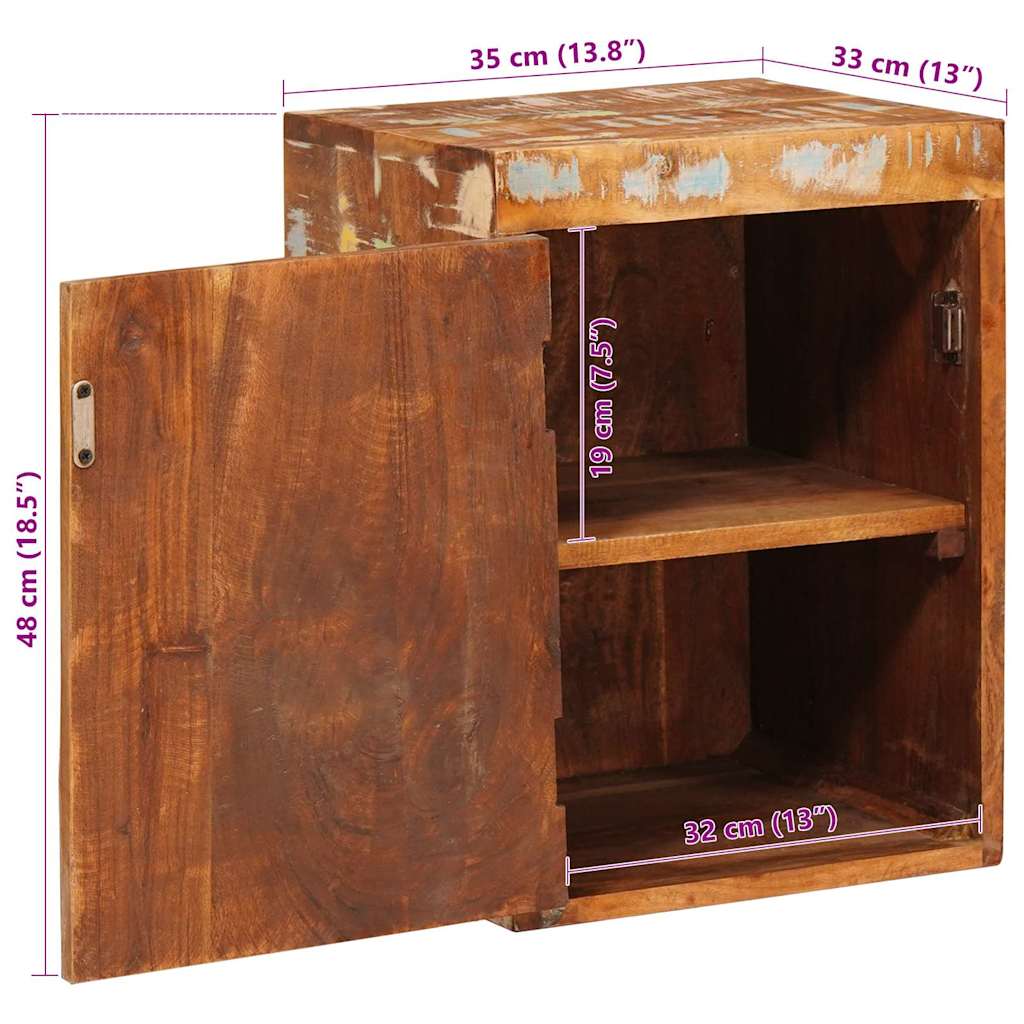 Nachttisch Braun 35 x 33 x 48 cm Massivholz Mango