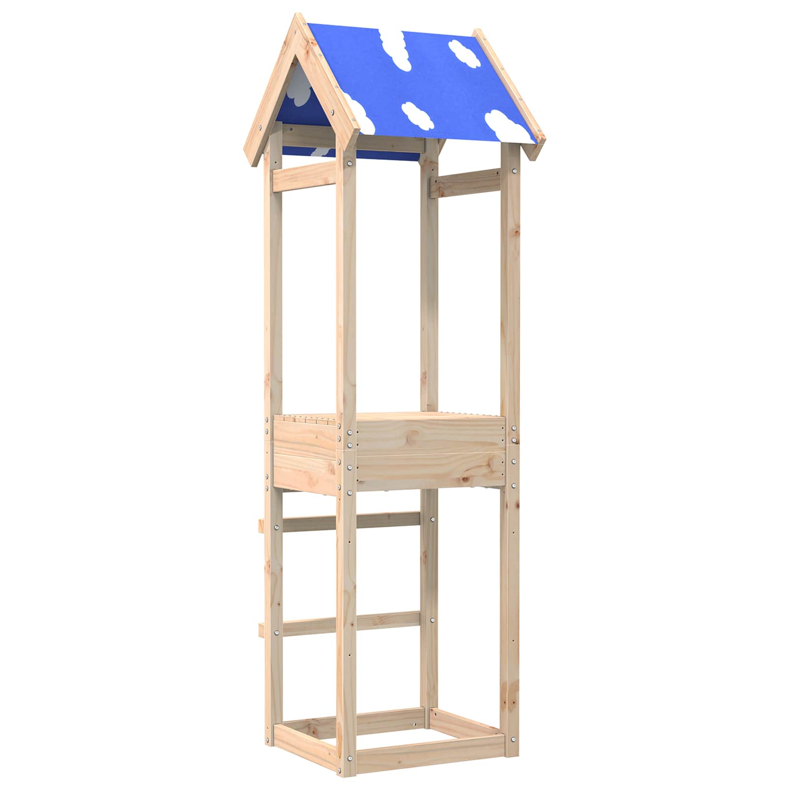 Spielturm Braun 52,5 x 46,5 x 195 cm Massives Kiefernholz