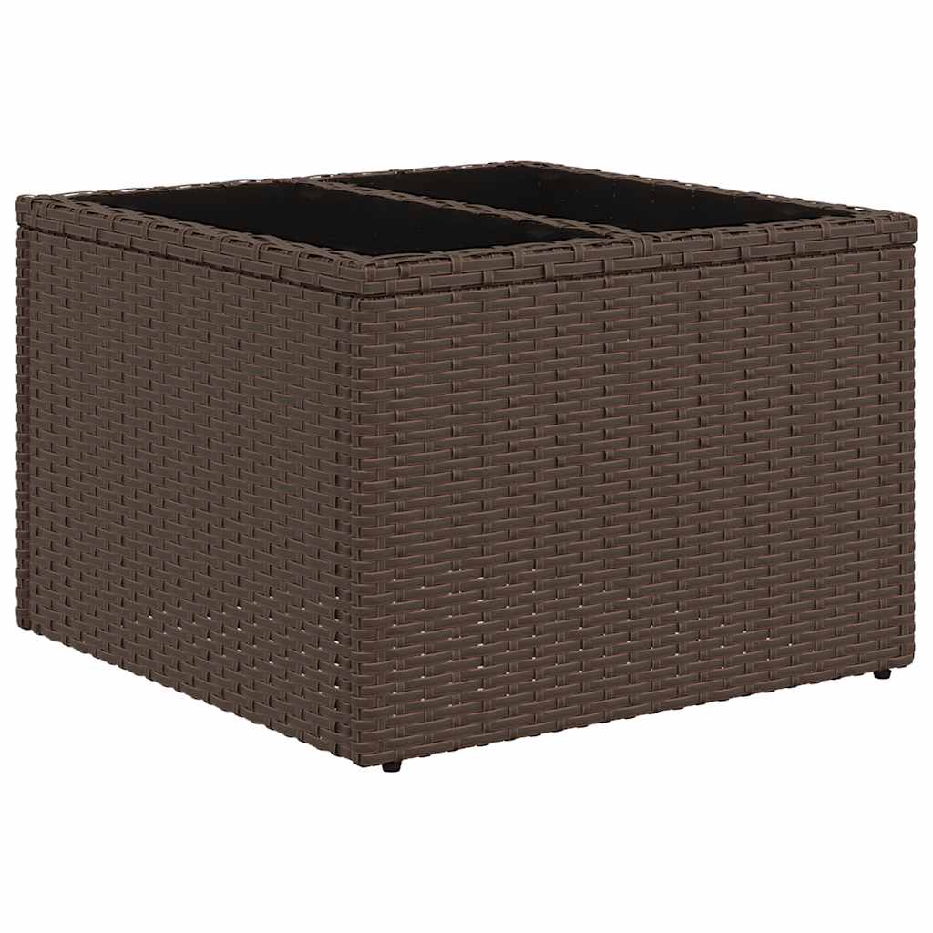 10-teiliges Gartensofa-Set mit Kissen, schwarzes Polyrattan