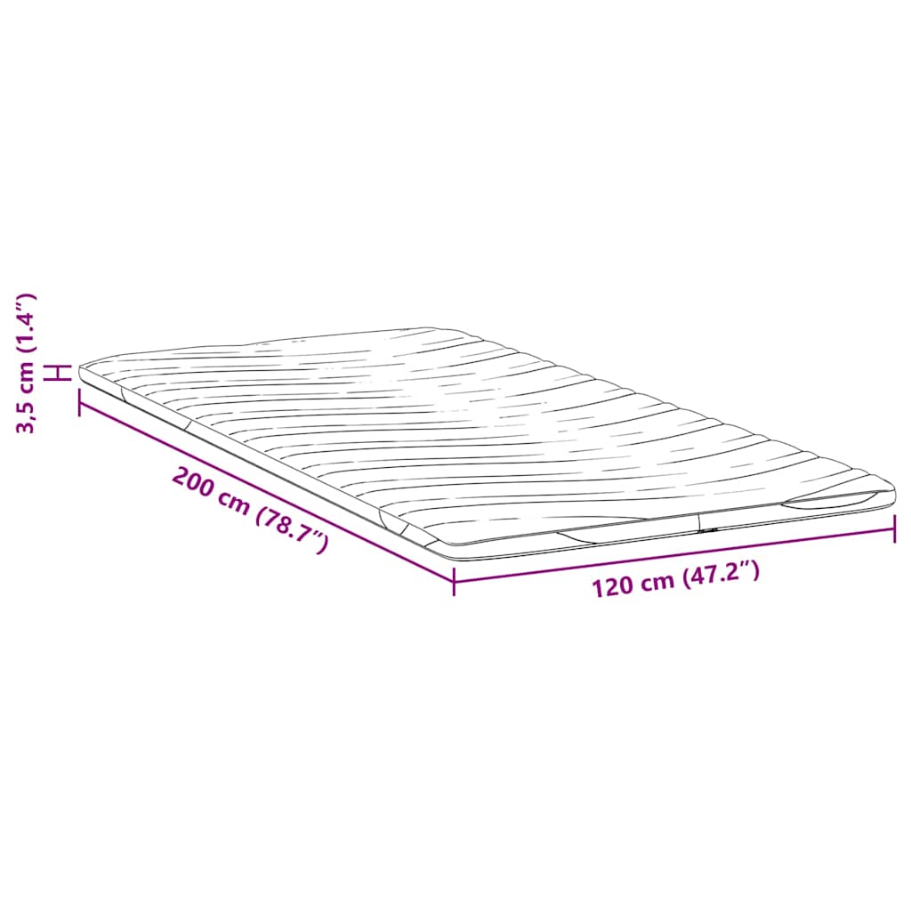 Matratzenauflage Weiß 70 x 200 cm Strickstoff