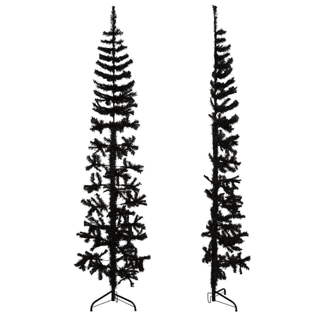 Künstlicher Halb-Weihnachtsbaum mit Ständer Schlank Weiß 180 cm