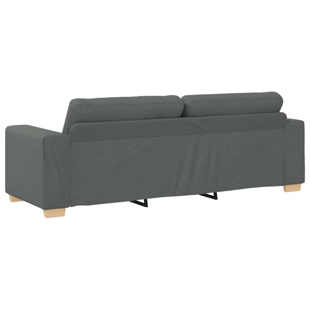 2-teiliges Sofa-Set mit Kissen, hellgrauer Stoff