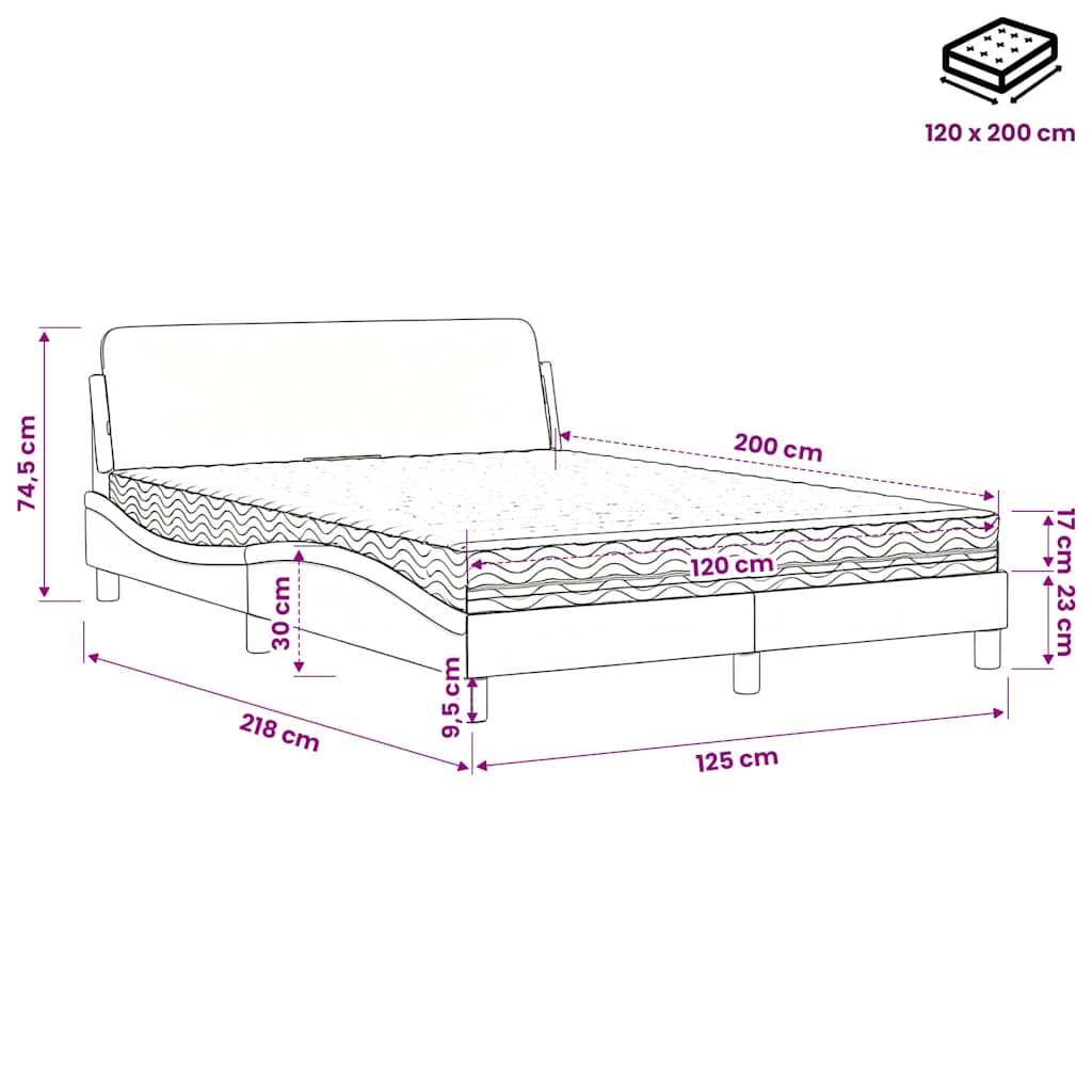 Bett mit Matratze "Dover" Schwarz 80x200 cm Kunstleder