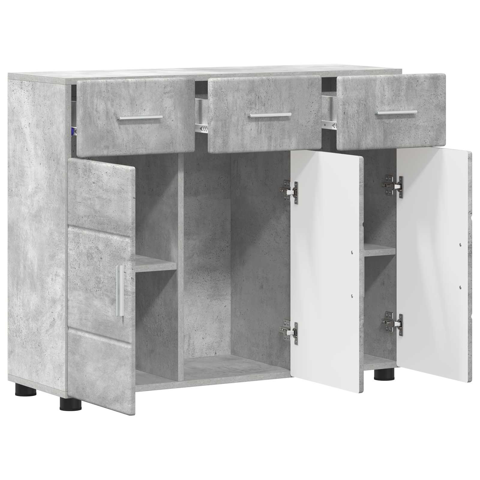 Highboard mit Regal FLORIN Weiß 60 x 35 x 182 cm Holzwerkstoff