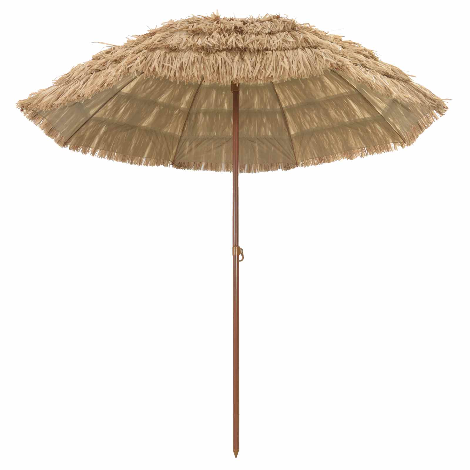 Strandparasol Natur 160 x 160 x 196 cm Polyester und Stahl