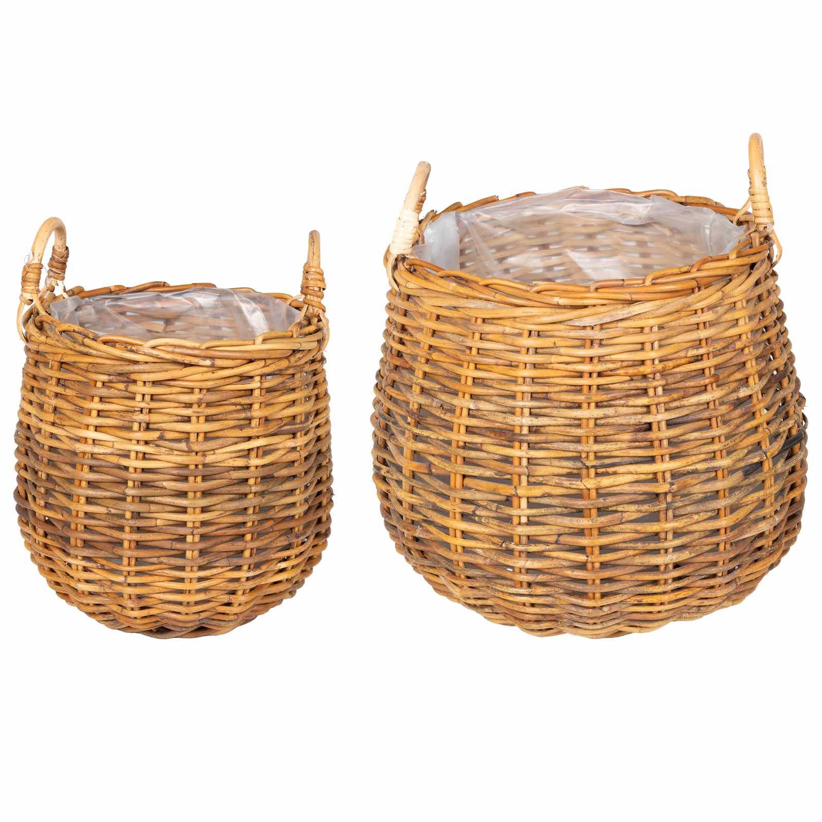 Blumentopf Körbchen 2 Stk. Natürliches Grau Kubu Rattan