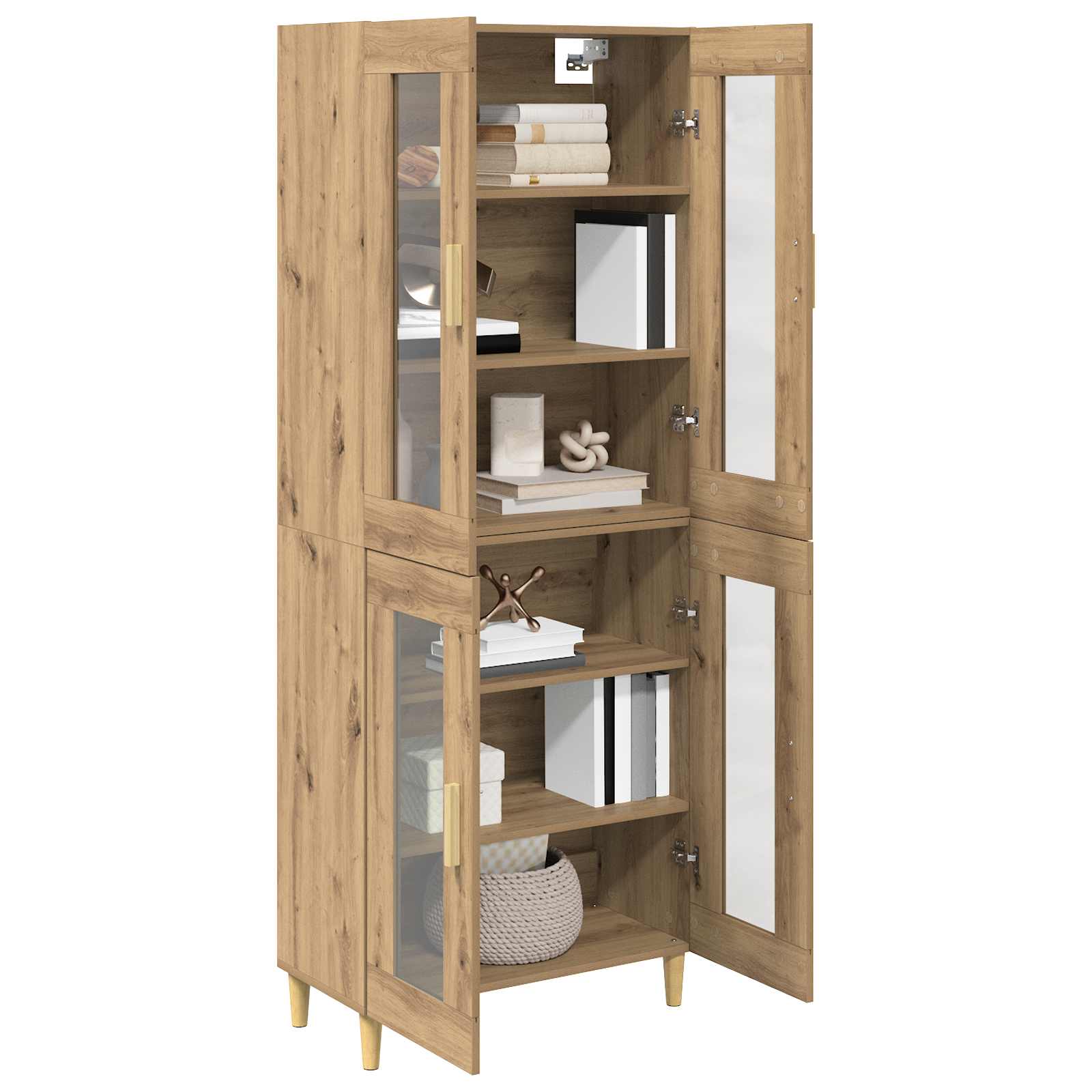 Highboard Altholz 69,5 x 34 x 180 cm Holzwerkstoff