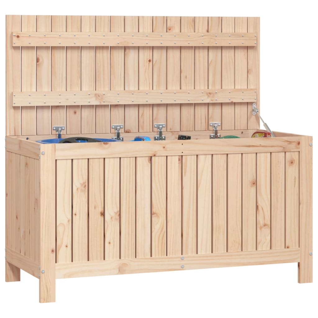 Gartentruhe Grau 76x42,5x54 cm Massivholz Kiefer