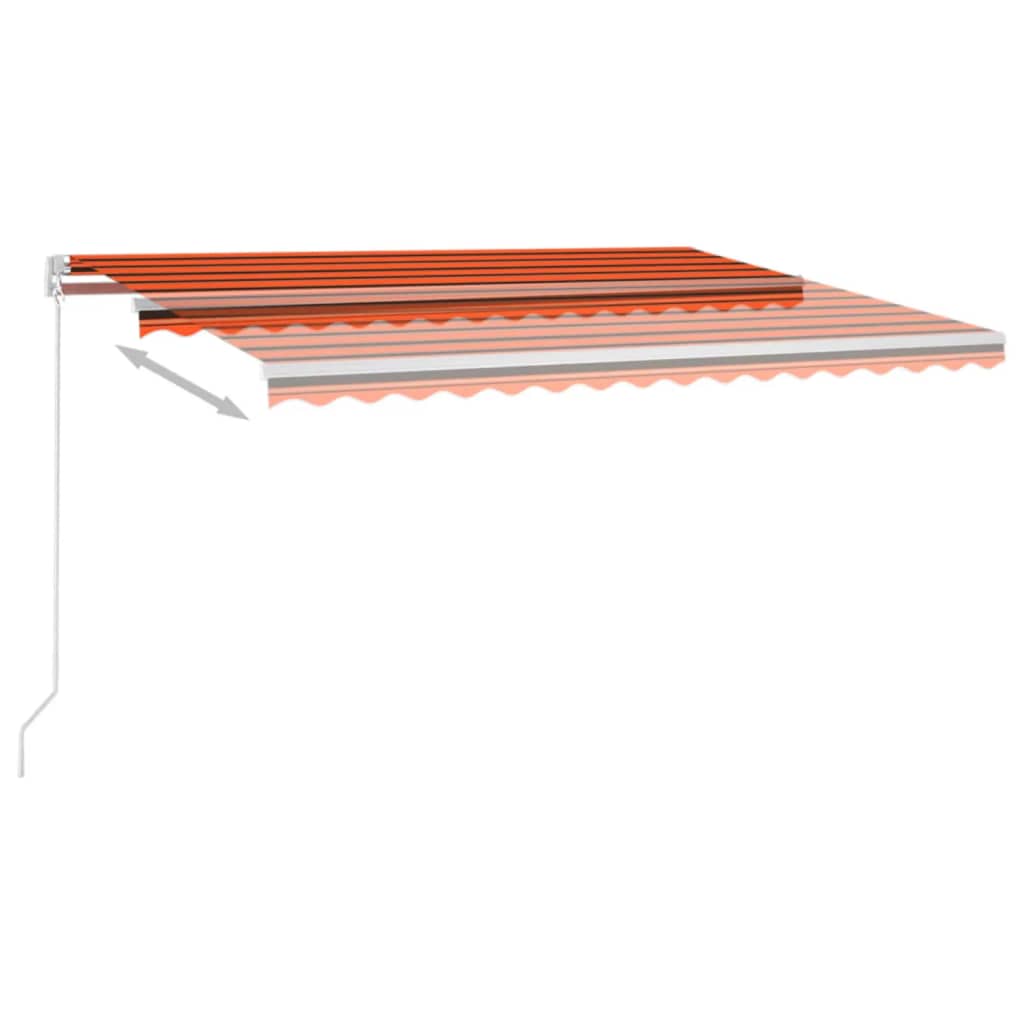 Markise Manuell Einziehbar mit LED 300x250 cm Blau und Weiß