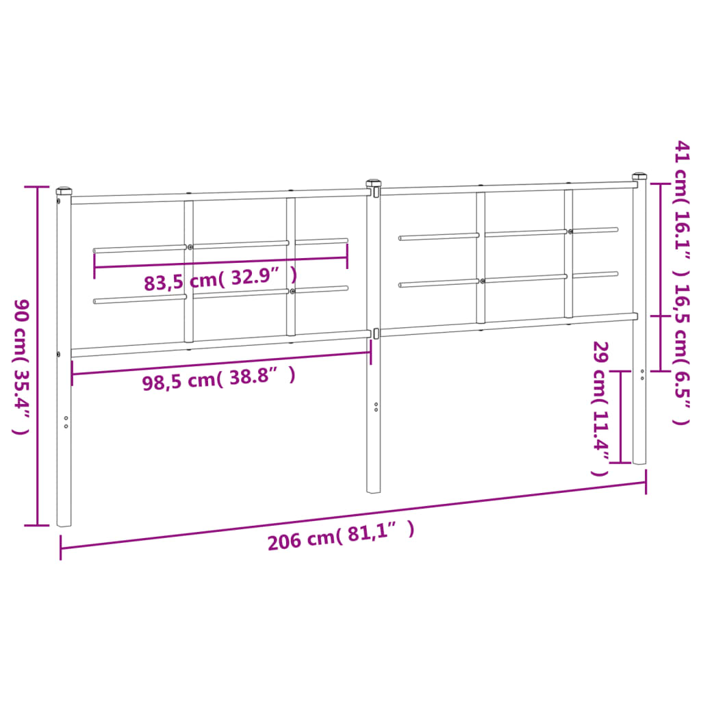 Ersatz-Kopfteil Metall Weiß 100 cm