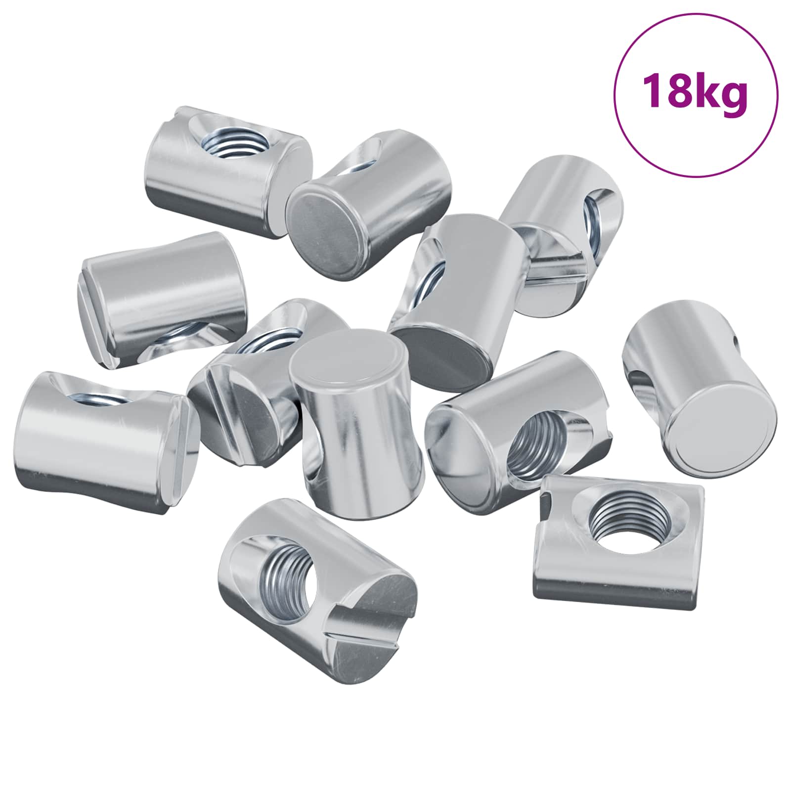 Zylindermuttern 2 pcs Silber M6 x 13 mm Metall