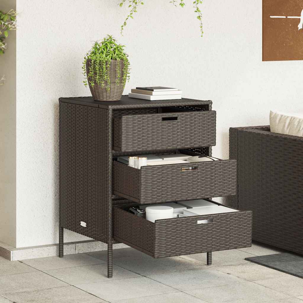 Gartenschrank Schwarz 55x59x80 cm Poly Rattan