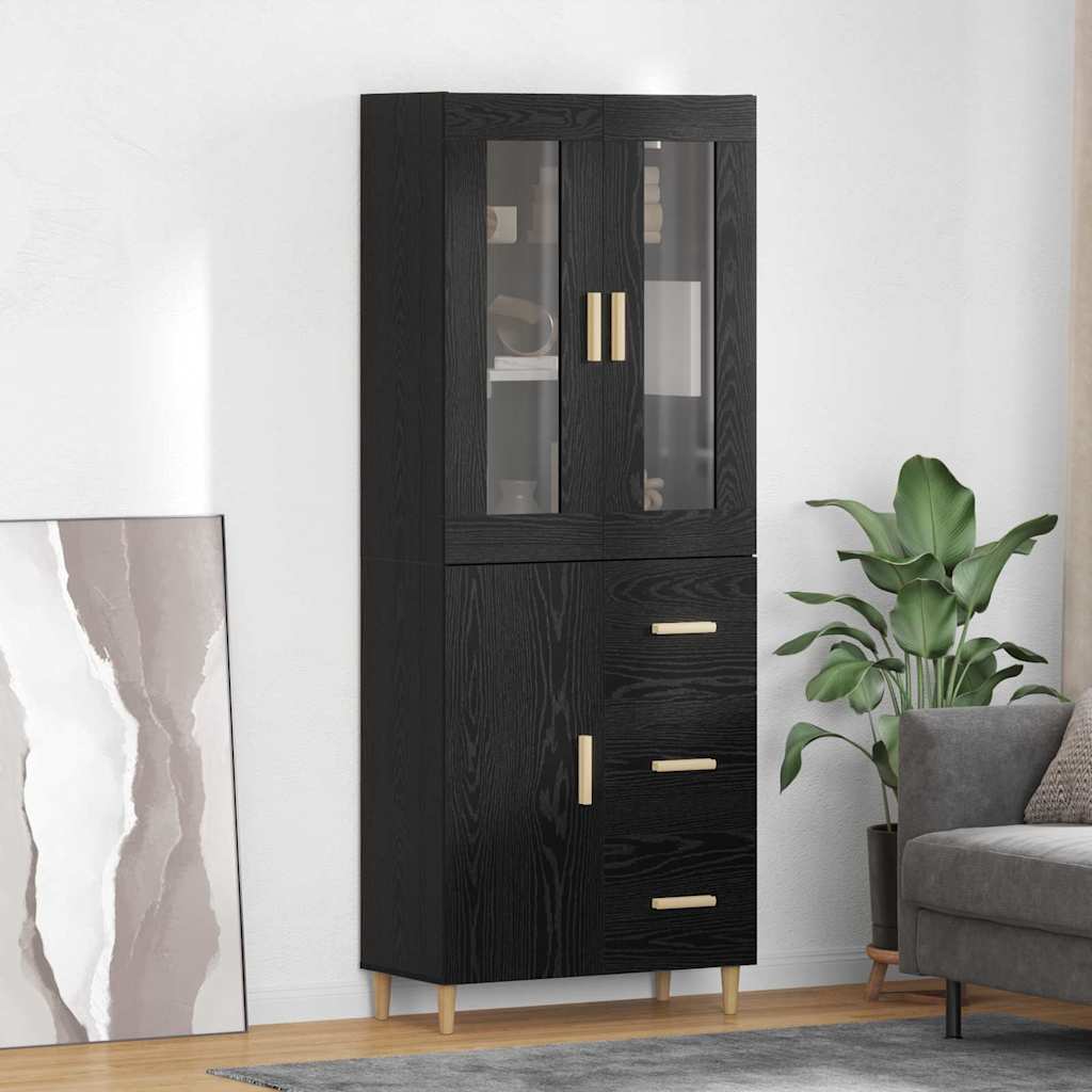 Highboard Altholz 69,5 x 34 x 180 cm Holzwerkstoff