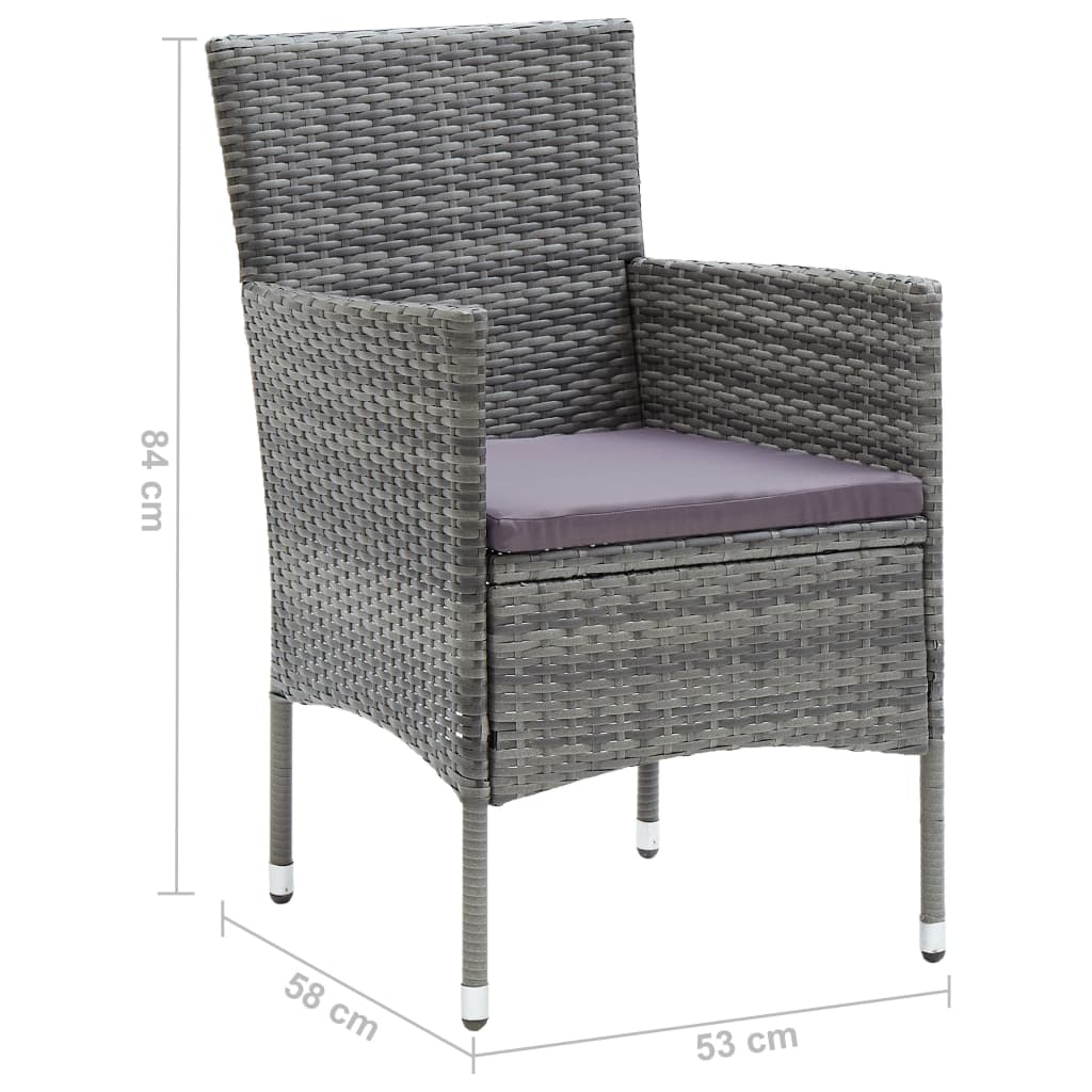 Garten-Essstühle 4 Stk. Poly Rattan Schwarz