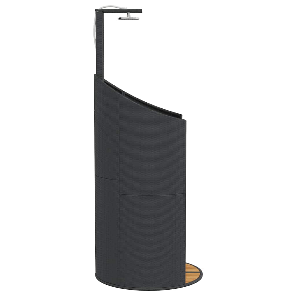 Gartendusche Grau 100x100x241,5 cm Poly Rattan Akazienholz