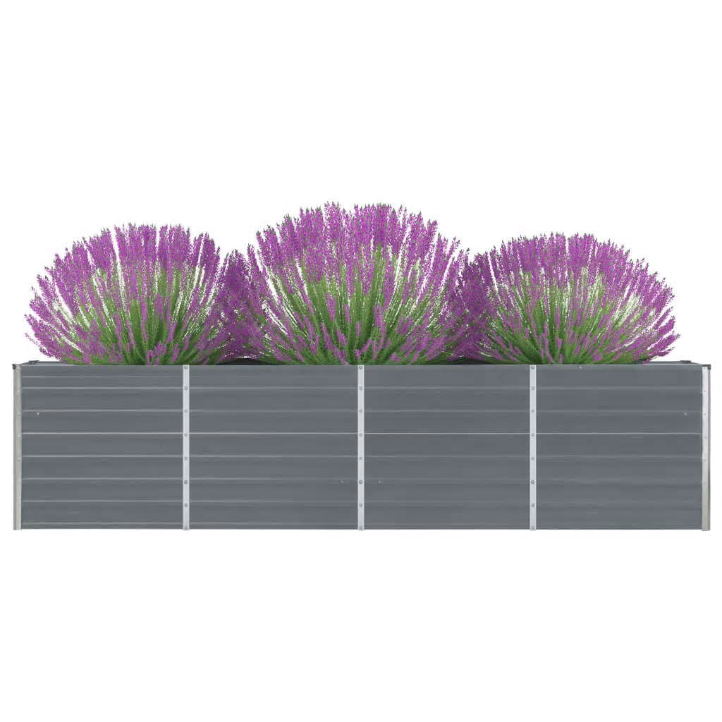 Hochbeet 160 x 80 x 77 cm Verzinkter Stahl Grau