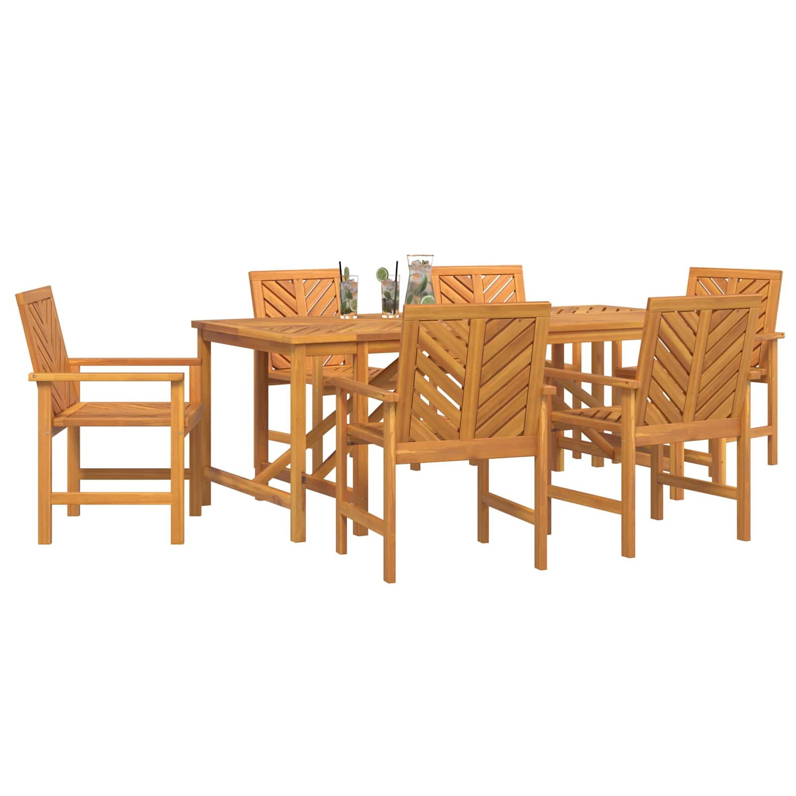 Garten Essgruppe 3 Stk. Braun Massivholz Akazie