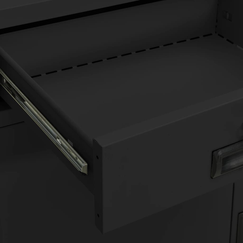 Büroschrank mit Pflanzkasten Anthrazit 90x40x125 cm Stahl