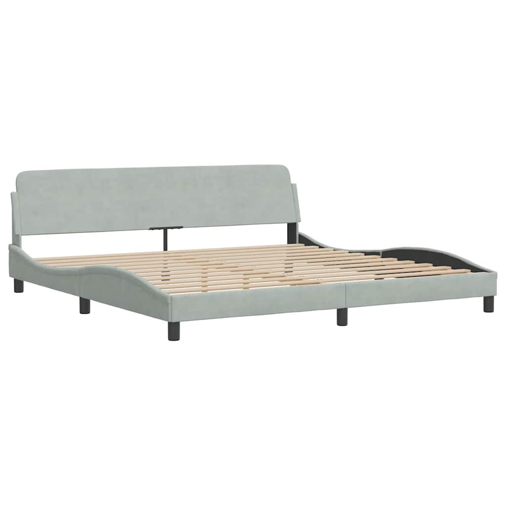 Bettgestell "Dover" Hellgrau 80x200 cm Samt