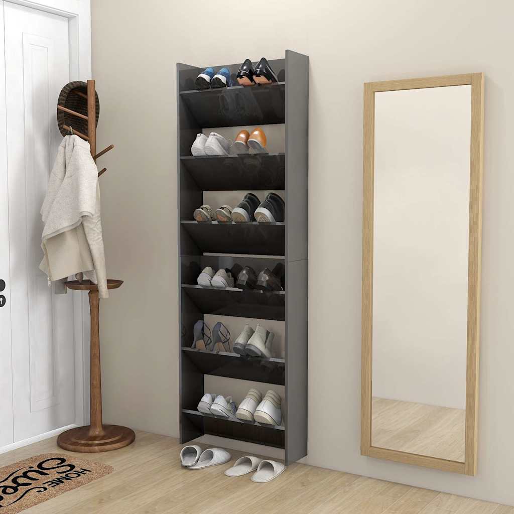 Wand-Schuhschränke 4 Stk. Weiß 60x18x60 cm Holzwerkstoff