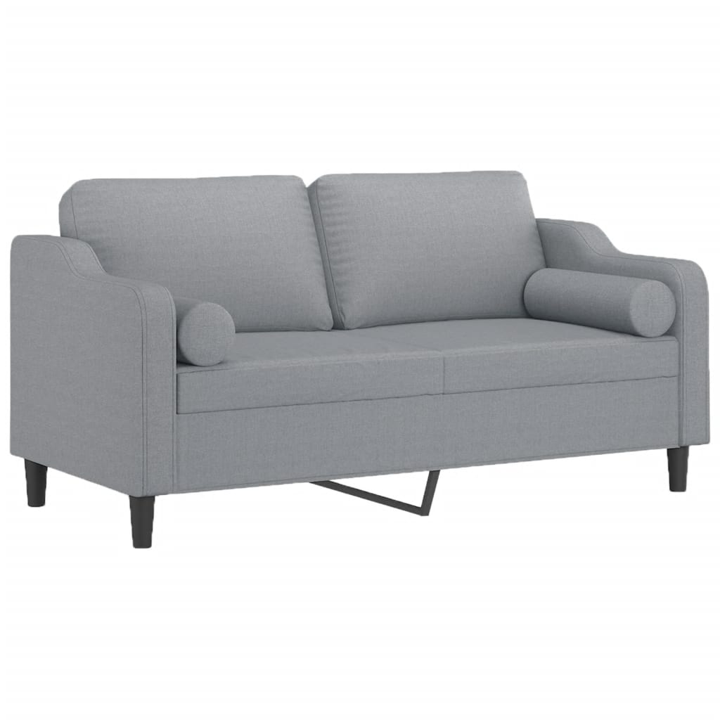 2-Sitzer-Sofa mit Zierkissen Braun 120 cm Stoff