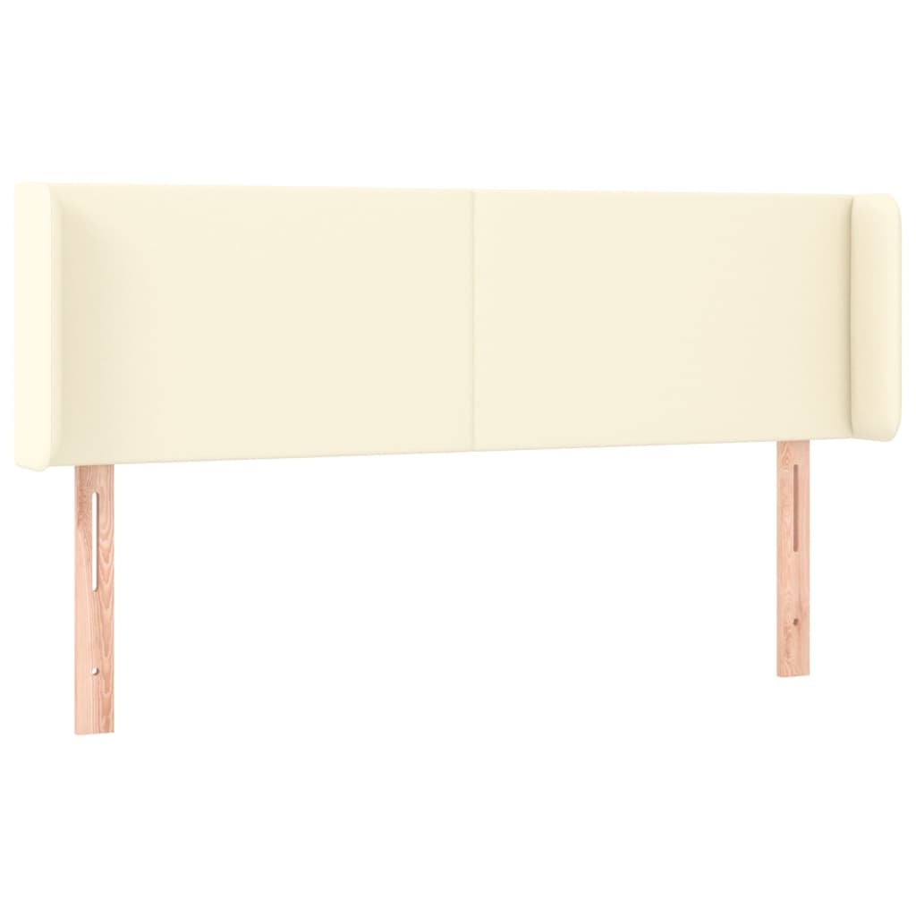 Kopfteil mit Ohren Creme 83x16x78/88 cm Kunstleder