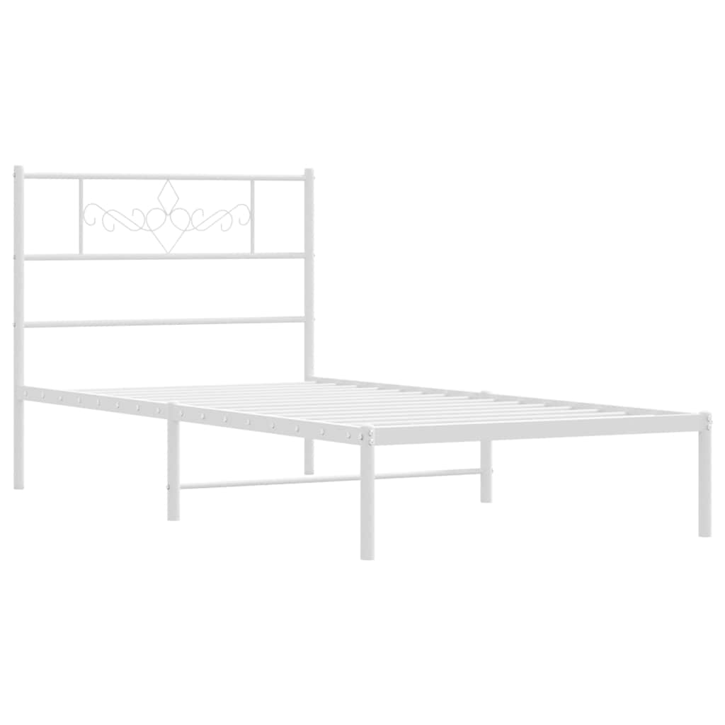 Bettgestell mit Kopfteil Metall Schwarz 100x190 cm