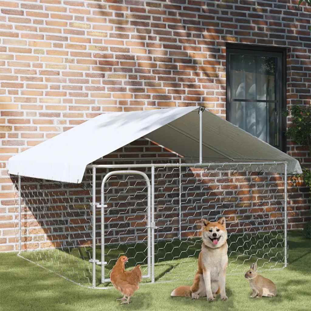 Outdoor-Hundezwinger mit Dach 400x200x150 cm