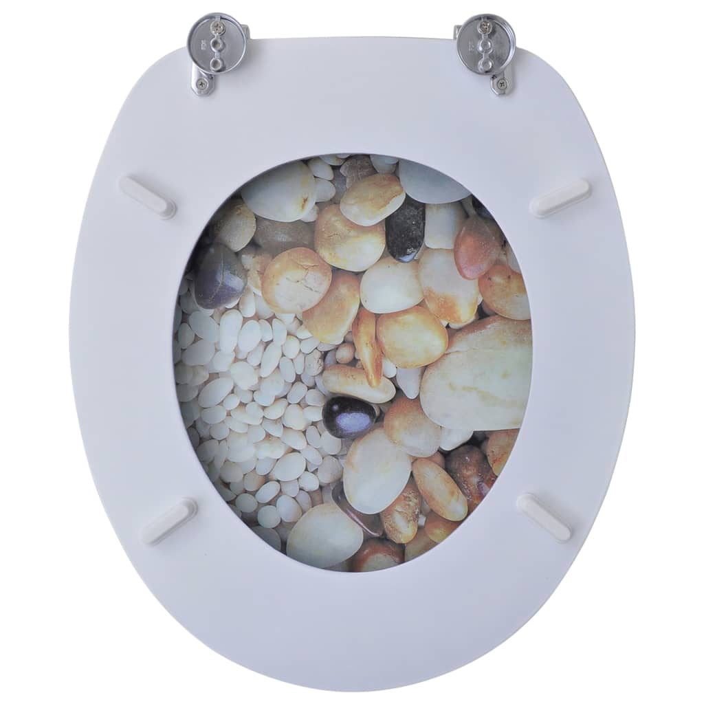 Toilettensitz MDF Deckel mit Absenkautomatik Design Weiß