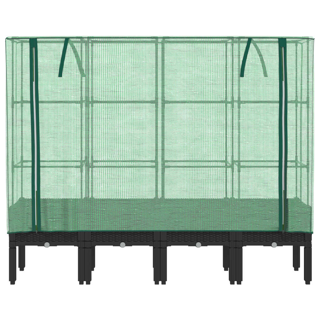 Hochbeet mit Gewächshaus-Aufsatz Rattan-Optik 40x40x140 cm