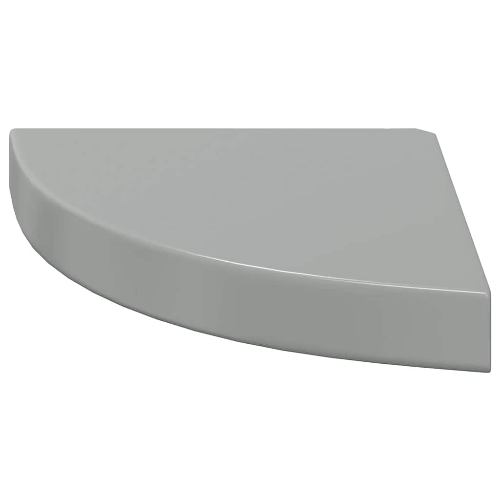 Schwebende Eckregale 2 Stk. Hochglanz-Weiß 25x25x3,8 cm MDF