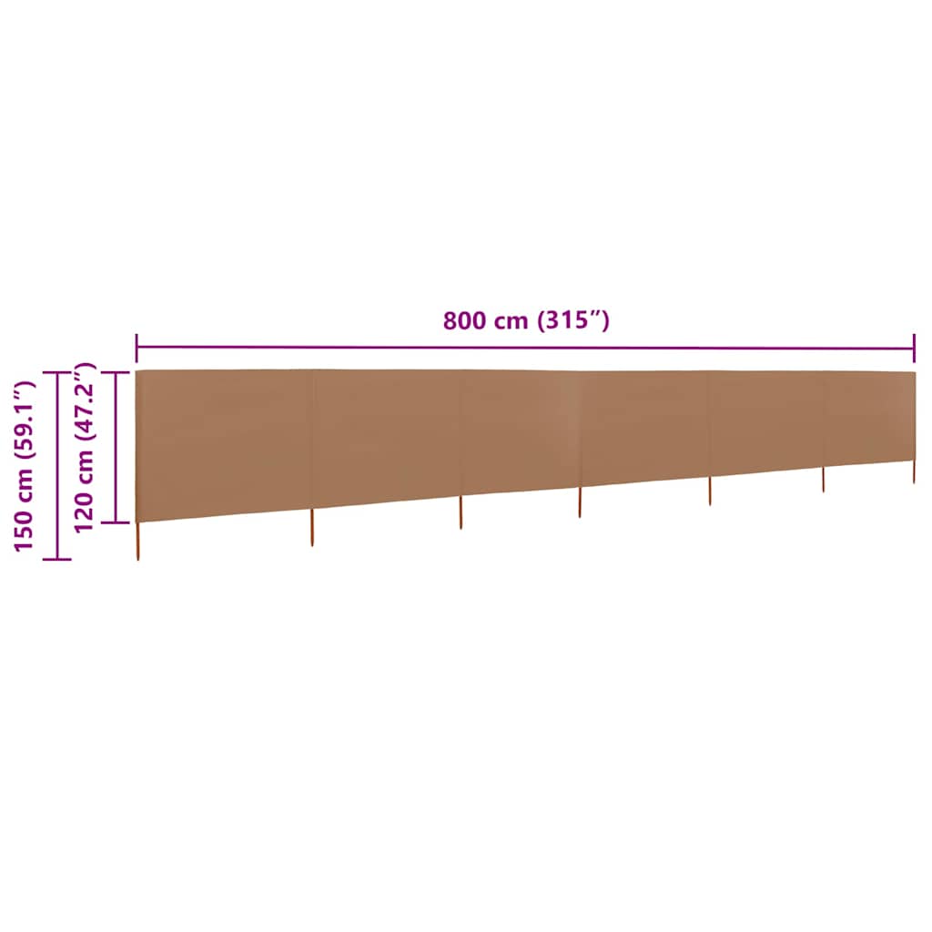 3-teiliges Windschutzgewebe 400 x 120 cm Weiß