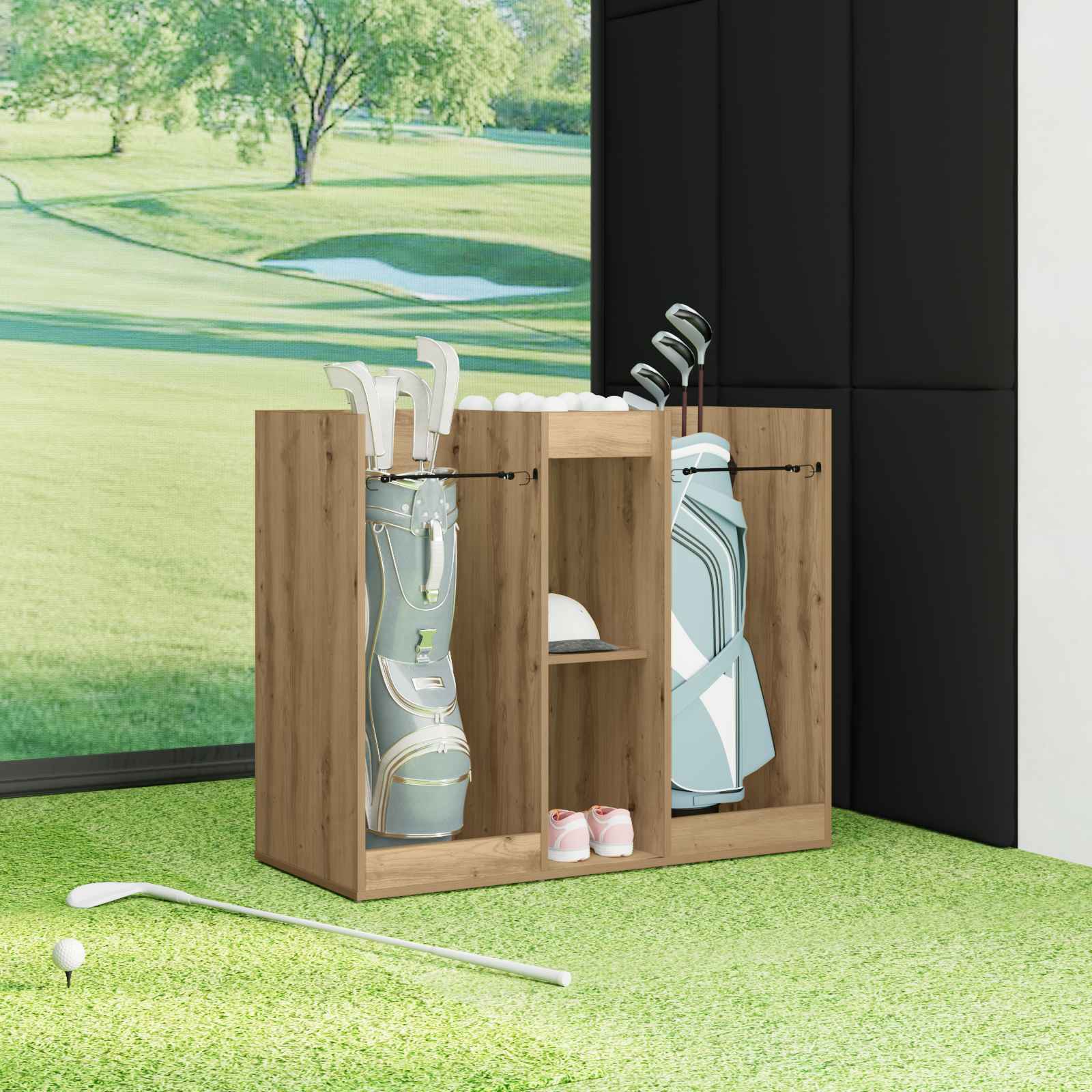 Golf Schrank Mit Rad Uni Weiß 65 x 45 x 98 cm