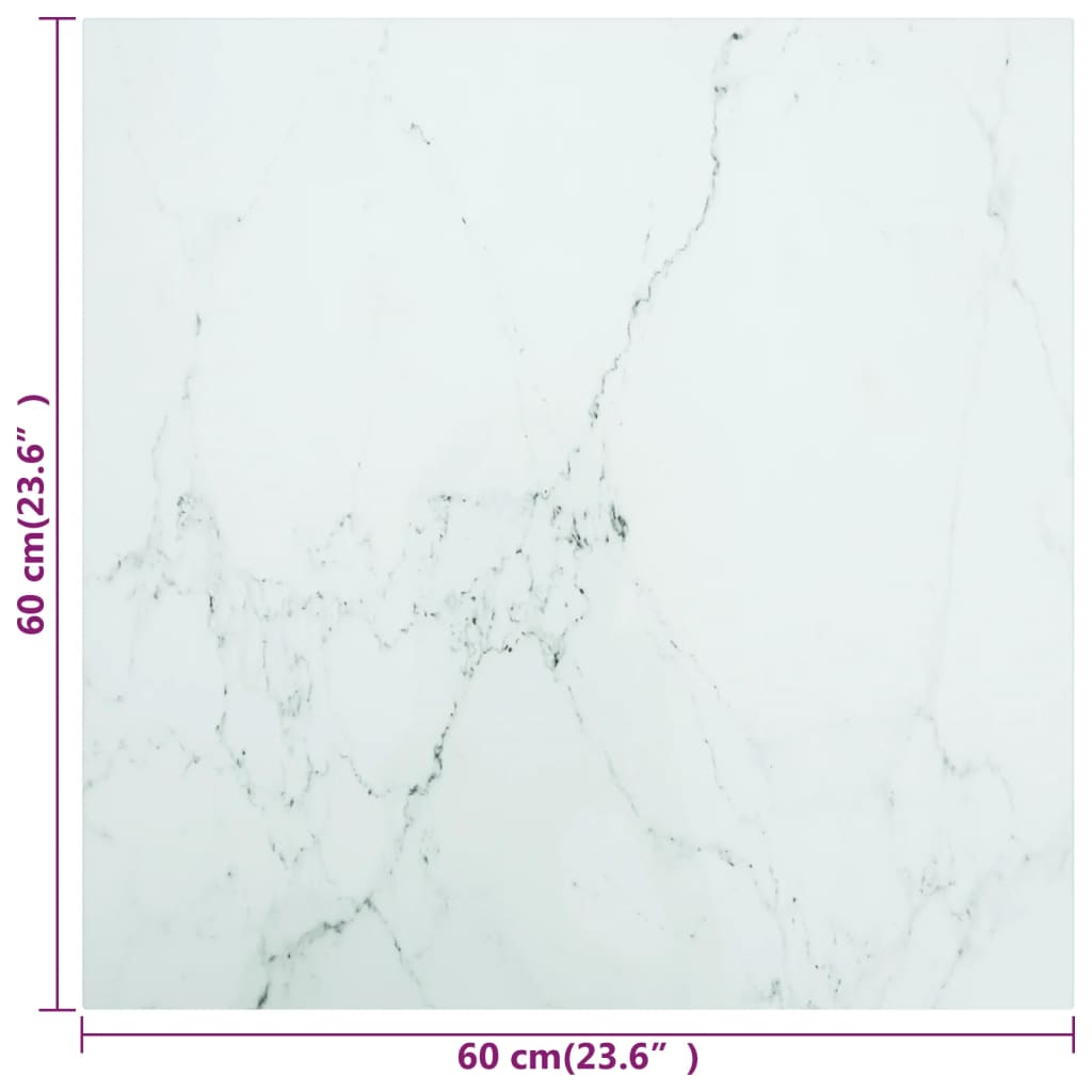 Tischplatte aus gehärtetem Glas quadratisch 700x700 mm