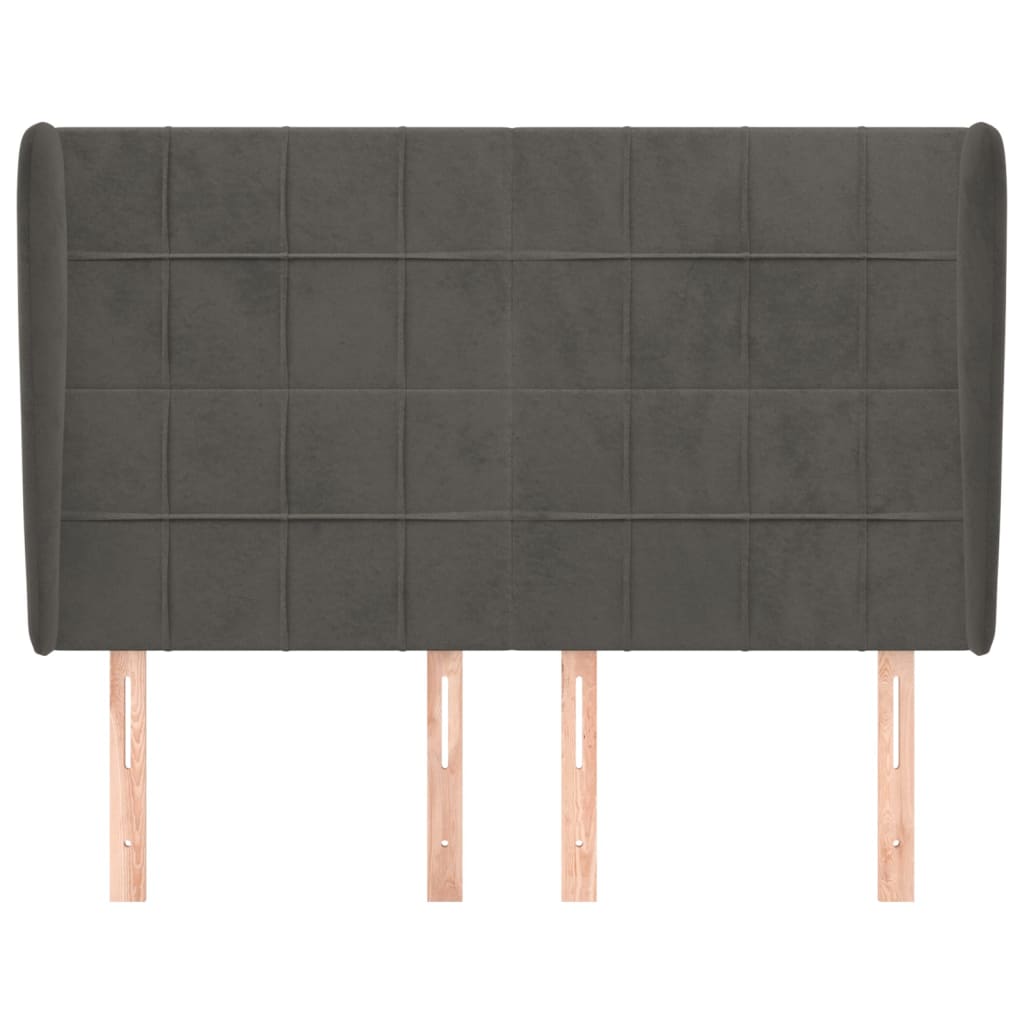Kopfteil mit Ohren Dunkelblau 93x23x78/88 cm Samt