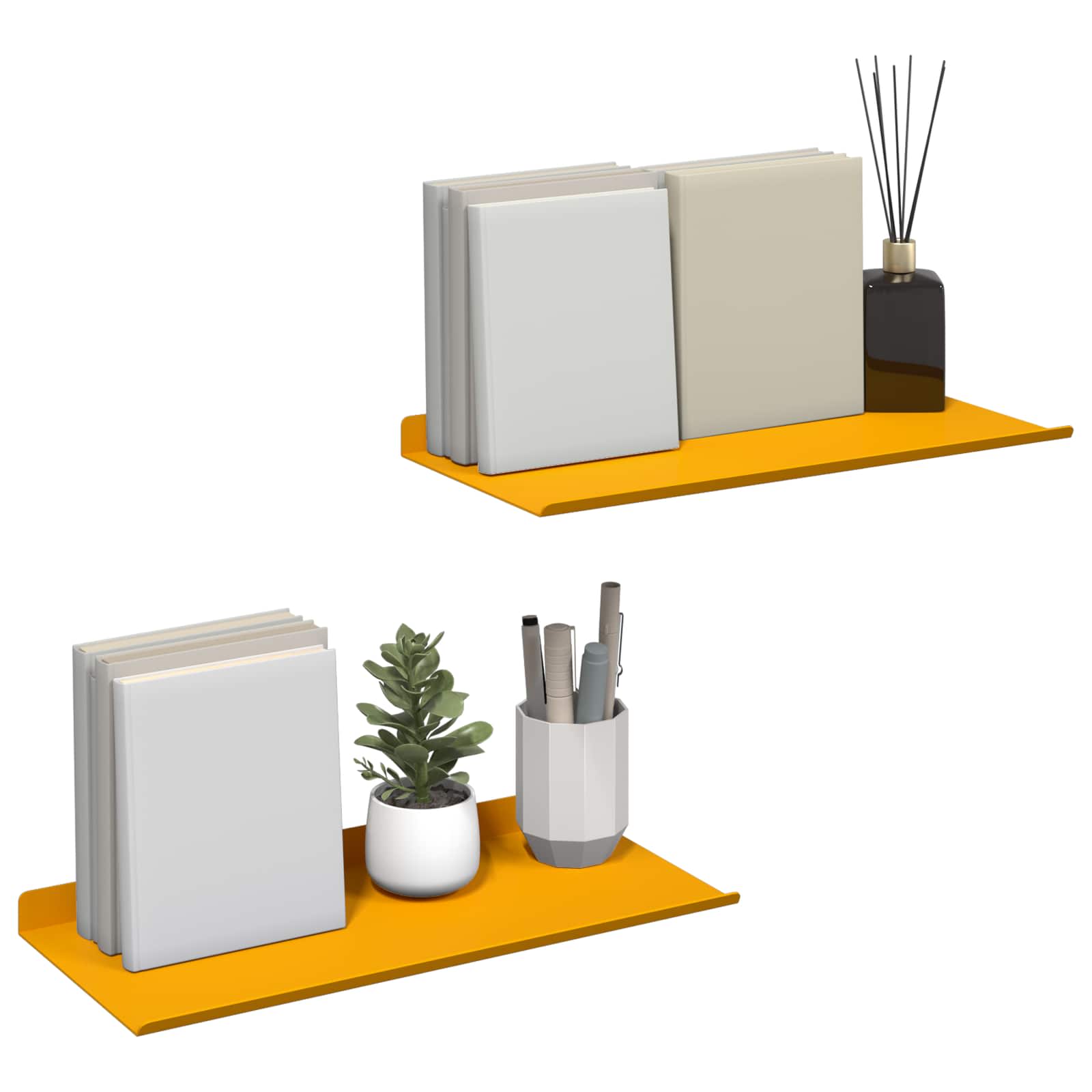 Schwebendes Regal 3 pcs Schwarz 40 x 9 x 2,5 cm Stahl