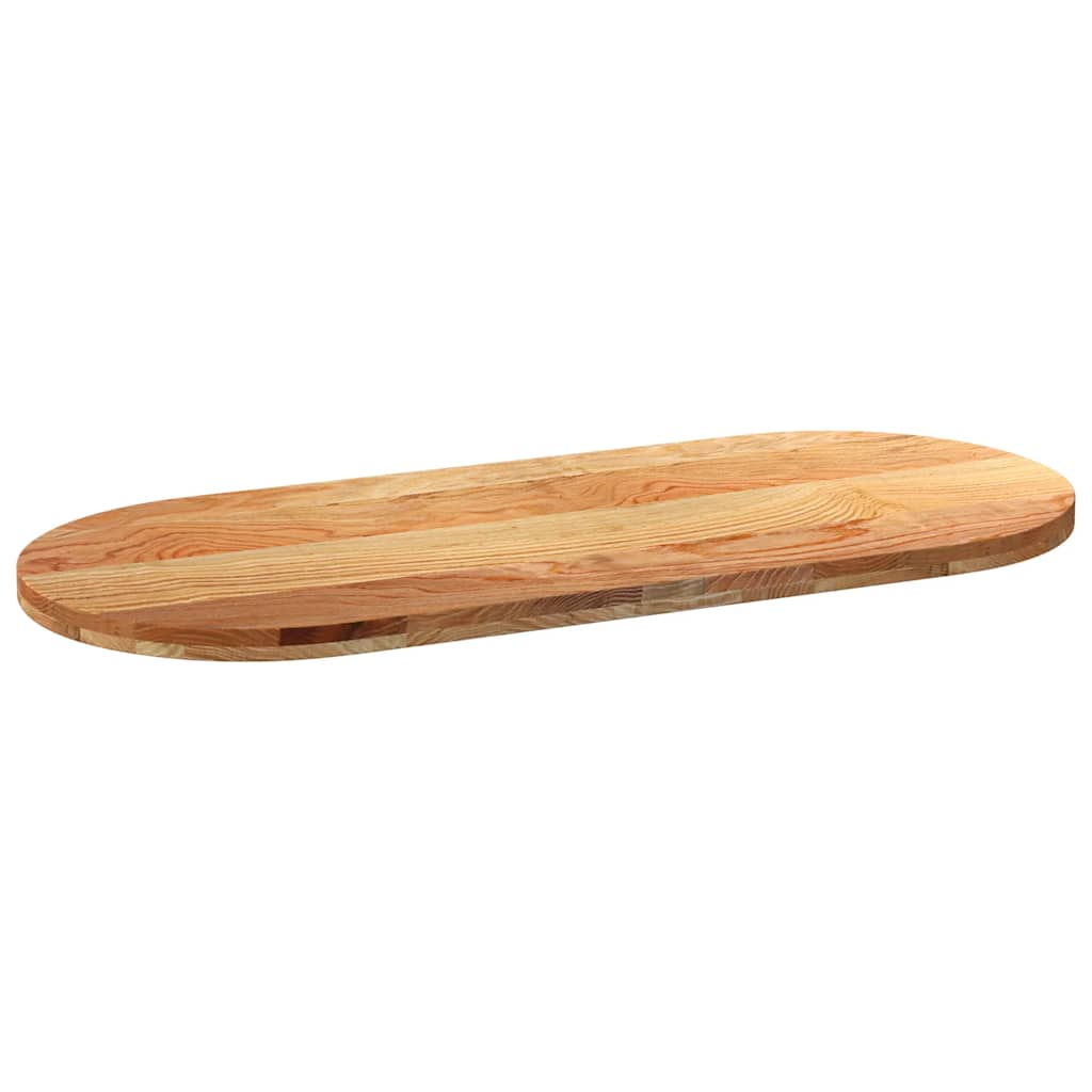 Tischplatte 80x40x2 cm Massivholz Eiche Oval