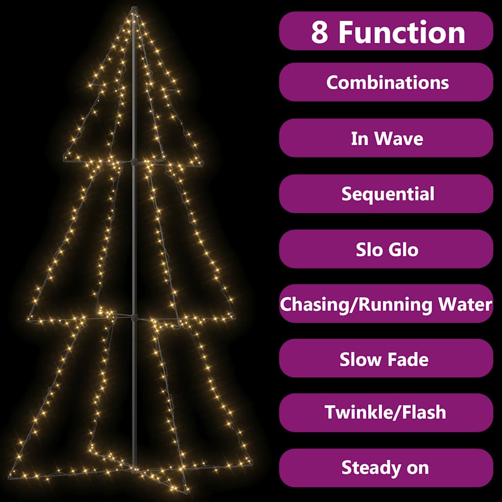 Weihnachtsbaum in Kegelform 160 LEDs Indoor & Outdoor 78x120 cm