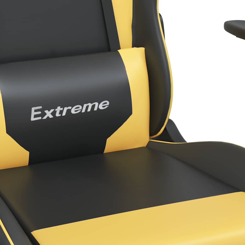 Gaming-Stuhl mit Massagefunktion Schwarz und Blau Kunstleder