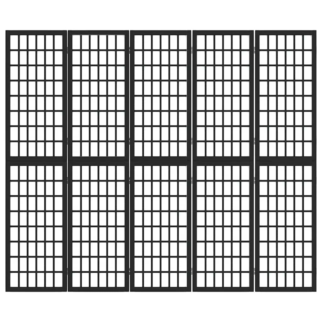 3-tlg. Paravent Japanischer Stil Faltbar 120x170 cm Schwarz
