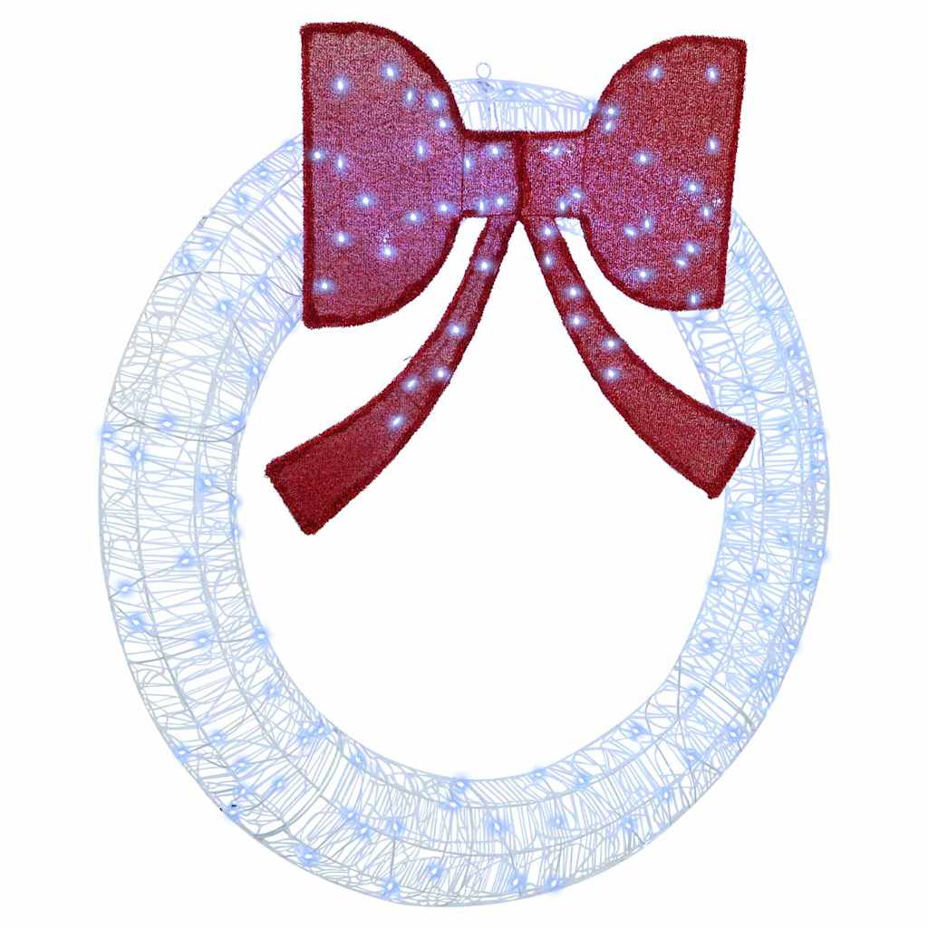 Kranz mit 60 LEDs Warmweiß 76 x 76 x 8,5 cm Acryl