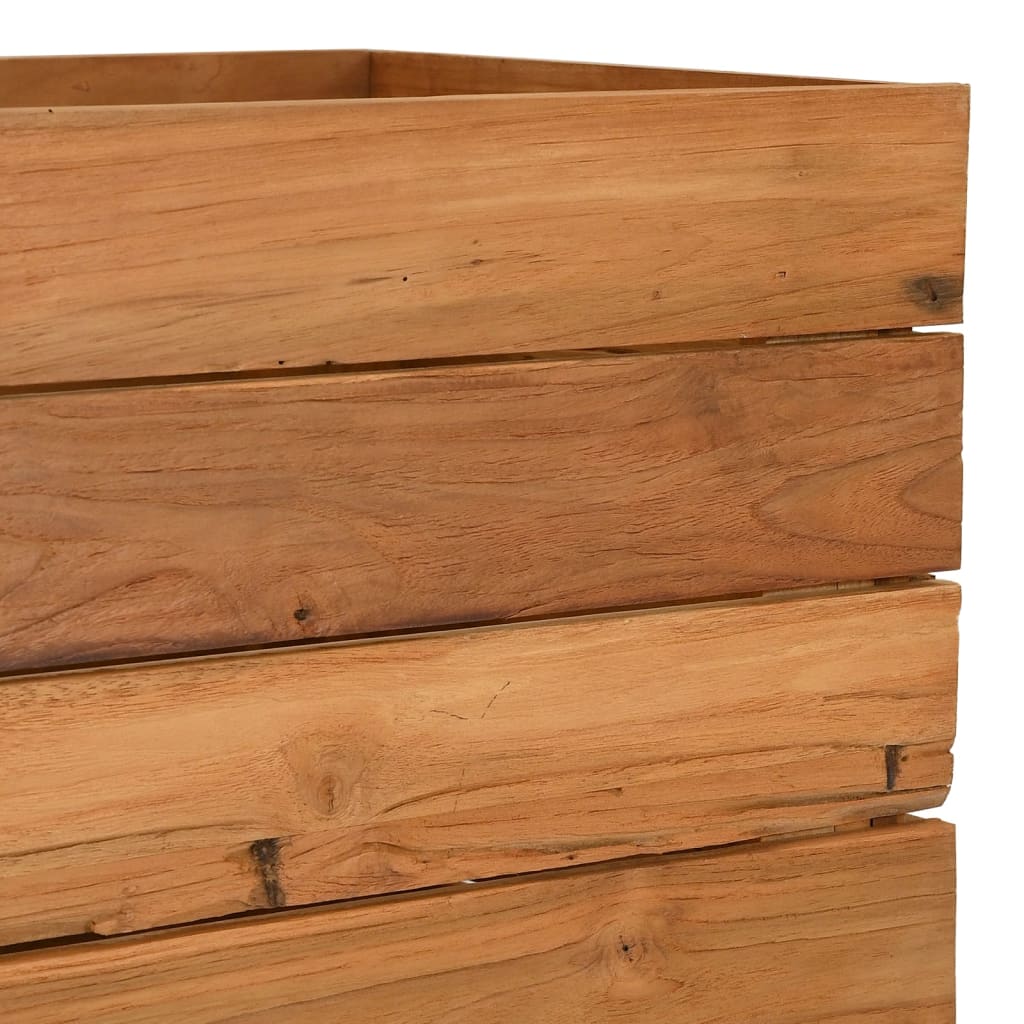 Hochbeet 100x40x72 cm Teak Altholz und Stahl